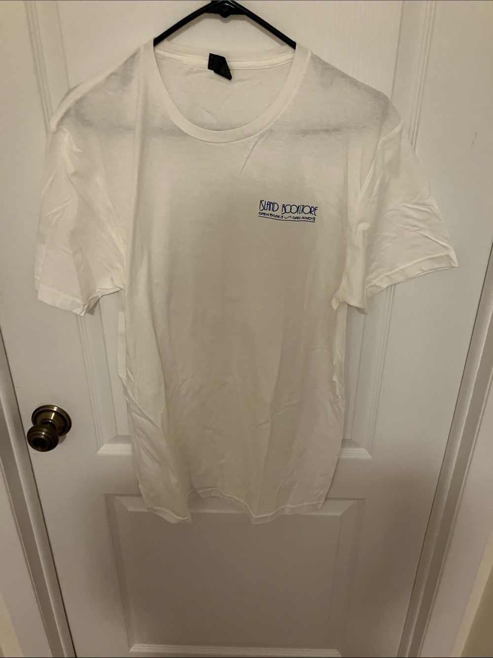 Gildan Outer Banks NC White Short-Sleeve Crewneck Tee with Small Blue Chest Logo